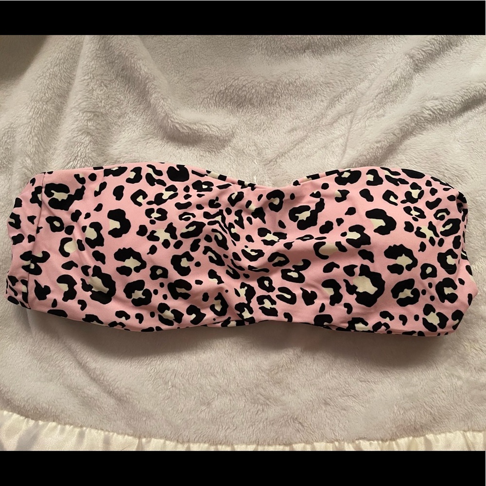 Pink colada pink leopard bandeau top